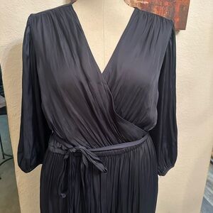 New! Martime Blue faux wrap dress with tiers size 18